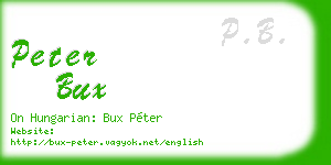 peter bux business card